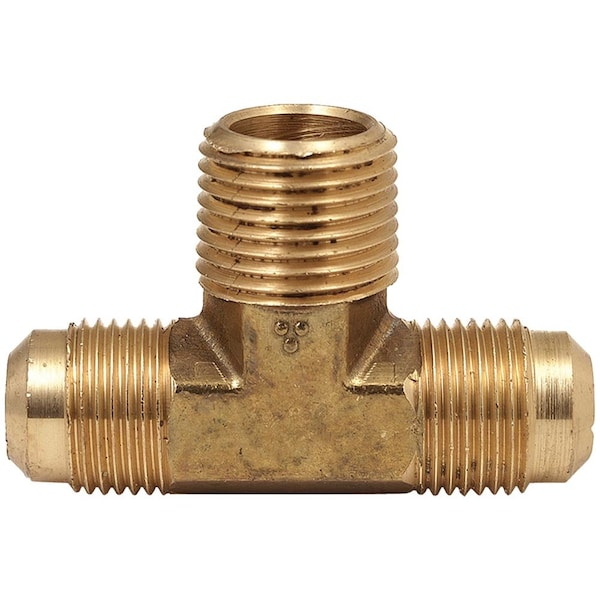 Thrifco Plumbing No. 45 3/8 Inch Flare x 1/4 Inch MIP Brass Tee 9445010 - main